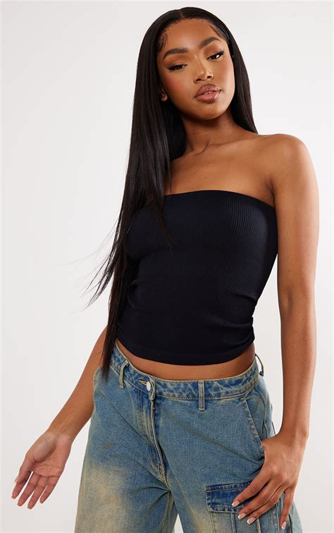 black prada tube top|Black Re.